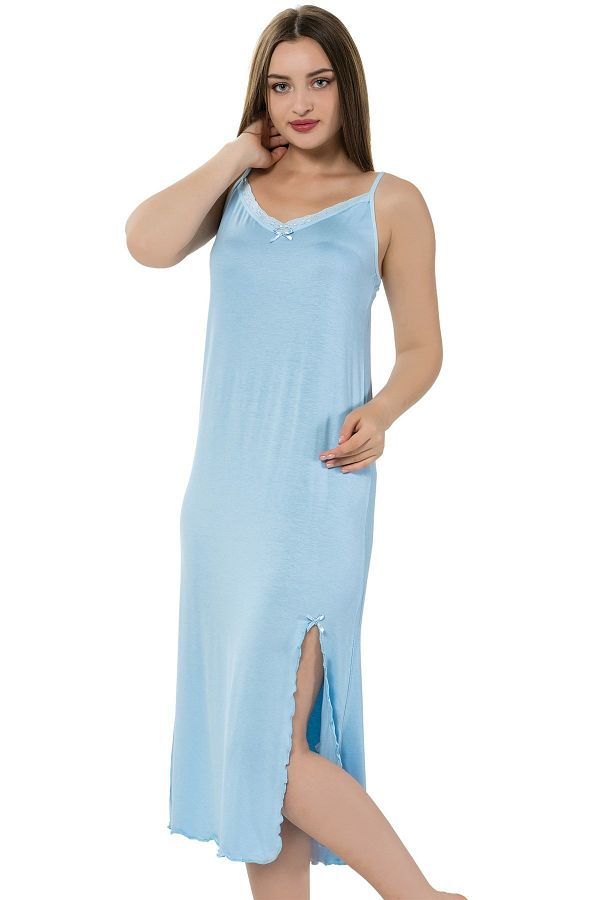 Akbeniz-Long Rope Strap Nightgown 914 1