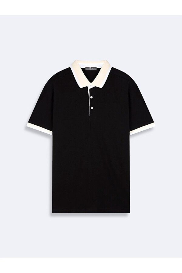 Ltb-Basic Polo Neck Regular Black T-Shirt 1