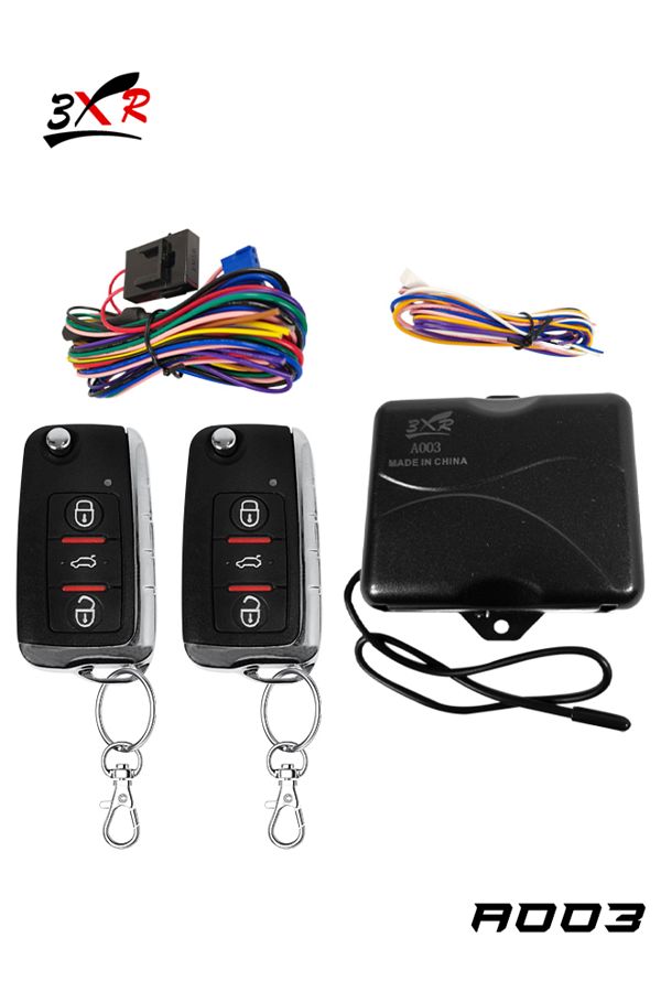 3XR-Car Keyless Entry System with 2 Remotes and Full Wiring Kit for Vehicle Security – Advanced Design 1