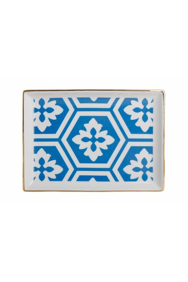 Porland-Morocco Patterned Blue Breakfast Plate - 18x13 1