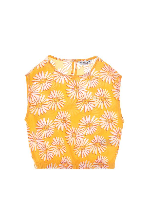 U.S. Polo Assn.-Girl's Orange Short Sleeve Shirt 50306603 -Vr202 1
