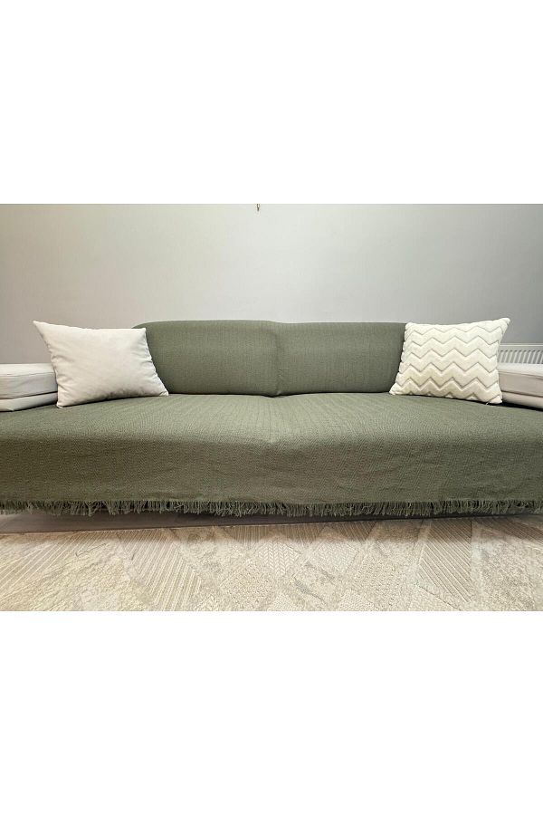 ŞENER HOME-Modern Multi-Purpose Throw & Sofa Cover - Khaki 1