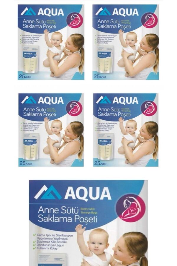 Aqua Süt Saklama Poşeti 20'li 5 Kutu