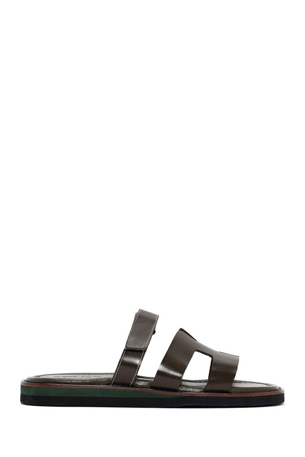 Derimod-Green Women's Leather Comfort Slippers - 24sfd361818 1