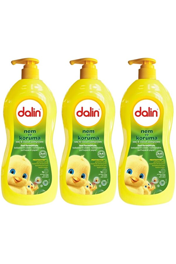 Dalin Bebek Saç & Vücut Şampuanı 700ml Nem Ve Koruma Avakado Özlü (POMPALI) (3 LÜ SET)