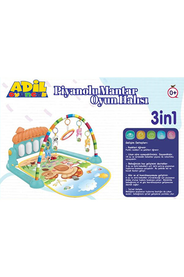 potasyum Sevimli Piyanolu Sesli Işıklı Aynalı Oyun Halısı