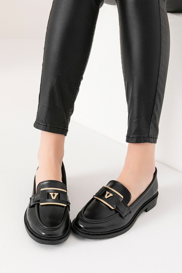 golder-Parma Γυναικεία Μαύρα Loafer Casual Loafer καθημερινά παπούτσια 1