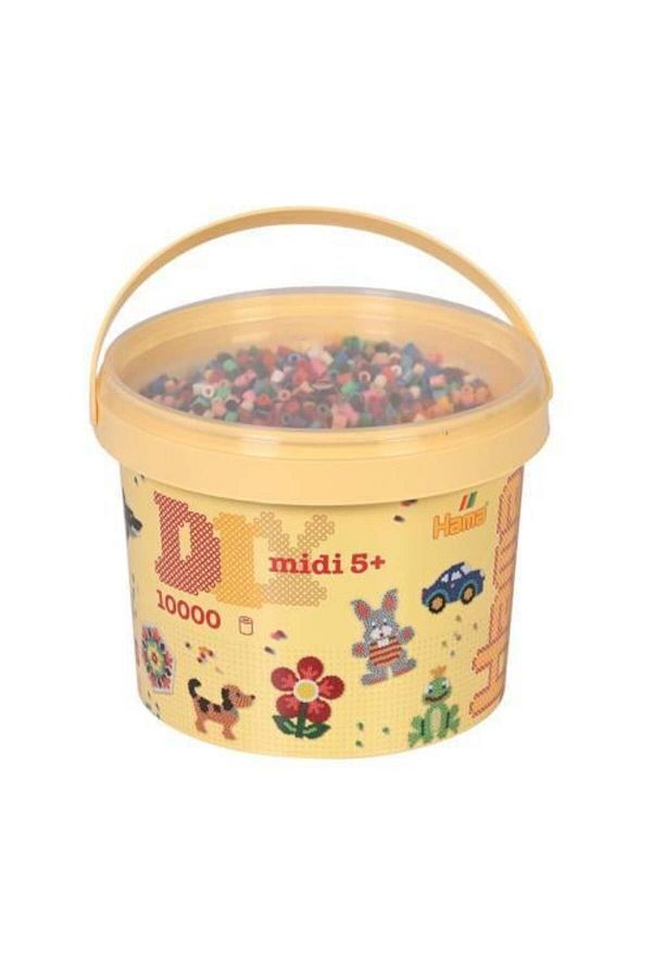 Hama-22 Colors Midi Beads -10,000 Bucket 1