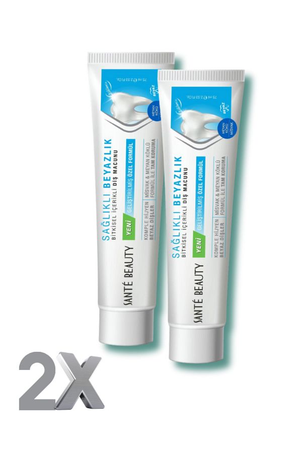 SANTE BEAUTY-Miswak Extract Natural Toothpaste with Licorice Roots 2x75 ml Toothpaste 1