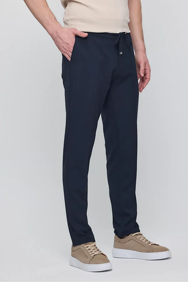 GIENTO-Men's Elastic Waist Zippered Buttoned Lycra Jogger Trousers 1