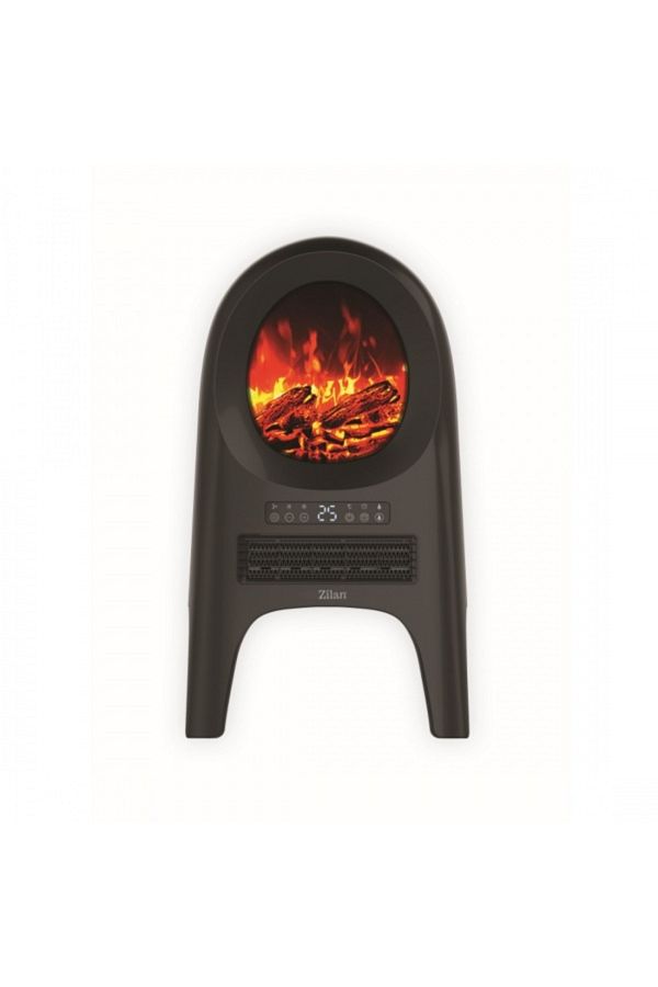 Zilan-Aeroterma ceramica tip semineu Zilan ZLN5664 Neagra, cu animatie, telecomanda, putere 2000W 1