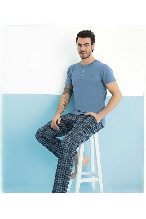 Aydoğan-Aydogan 250154   Men's Modal Short Sleeve Pajama Set 1
