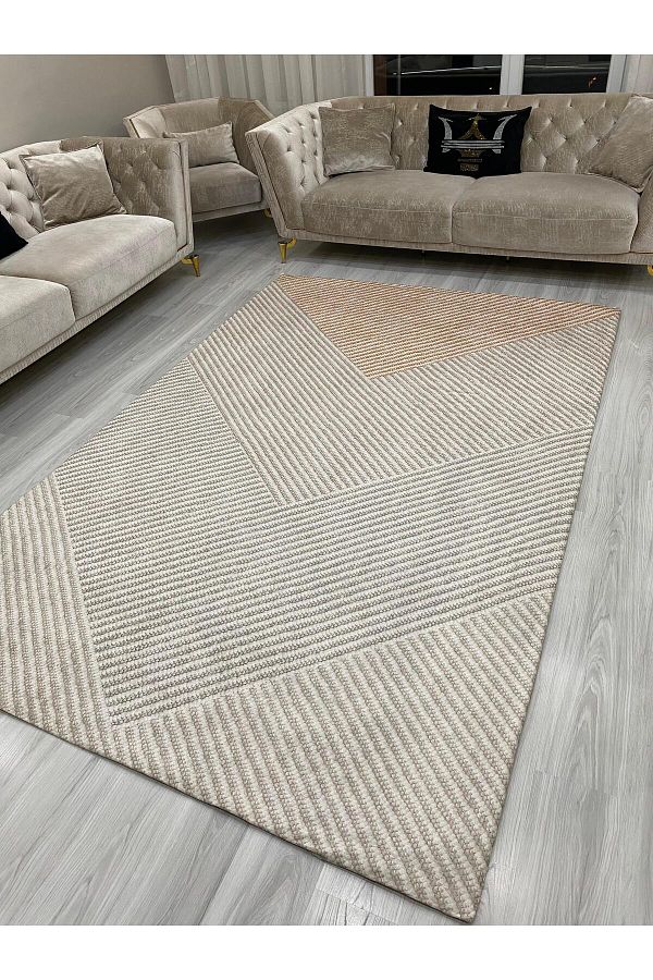 ALLGELSİN-Carpet Protection Cover Elastic Carpet Cover Washable Carpet Cover Modern Striped Cover Spongeless Cover 1