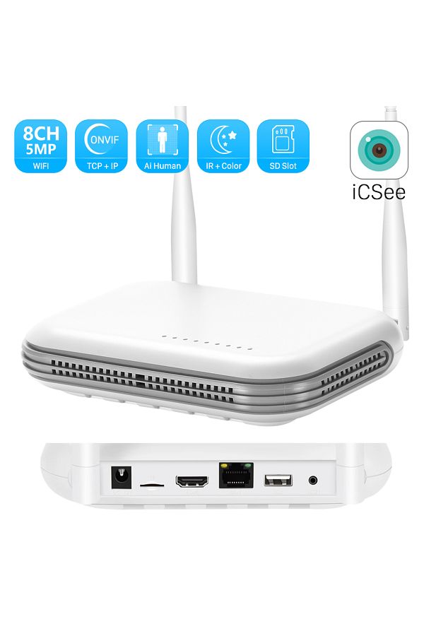 Choice-None Eu Plug 8ch Mini Wifi Nvr H.265 Onvif Wireless Network Video Recorder Support Face 1