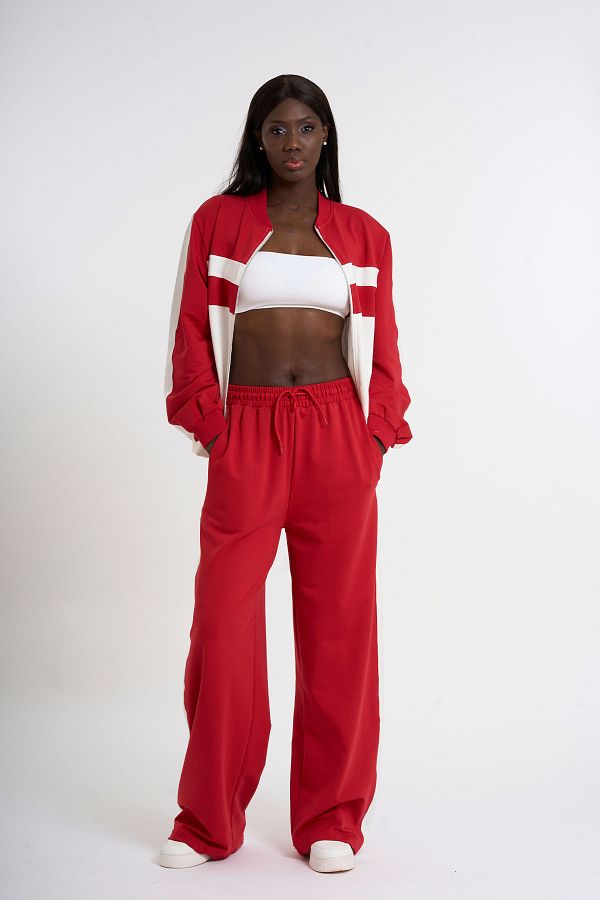 HANIQA-Stripe Detailed Tracksuit Set 1