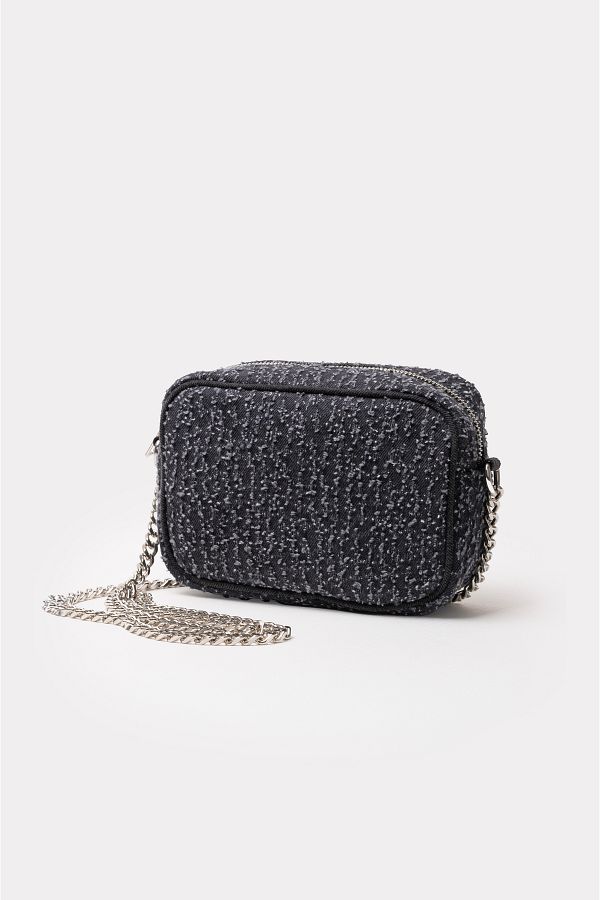ICONE BAG-Geantă de damă cu curea cu lanț - geantă de umăr din denim și denim 1