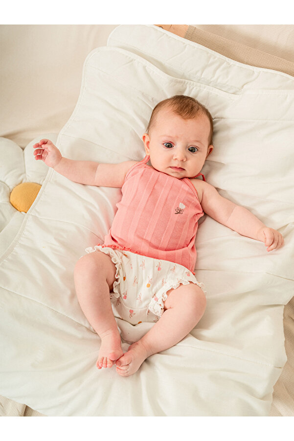 Kidaxi Jakarlı Örmeli Askılı Atlet Şort Bebe Takımı