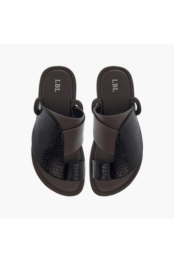 LBL by Shoexpress-Textured Slip-On Arabic Sandals with Toe Loop Detail 1