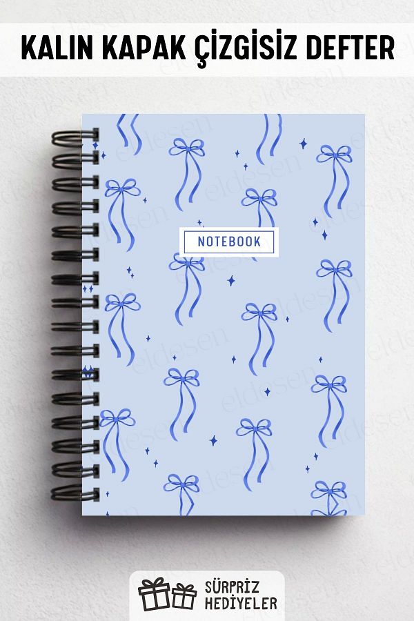 Eldesen Tasarım-Spiral Thick Cover Unlined Notebook, A5 Size 80 Sheets 160 Pages, Unlined Notebook 1