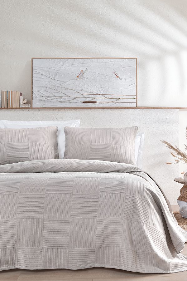 Yataş-Beige Lukkas Single Bedspread Set 1
