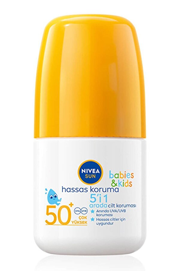 NIVEA Sun Babies & Kids Hasas Koruma 5 in 1 Arada SPF 50+ Roll On 50 ml