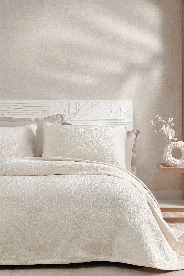 Yataş-Ecru Matos Matos Bedspread Set - Double 1