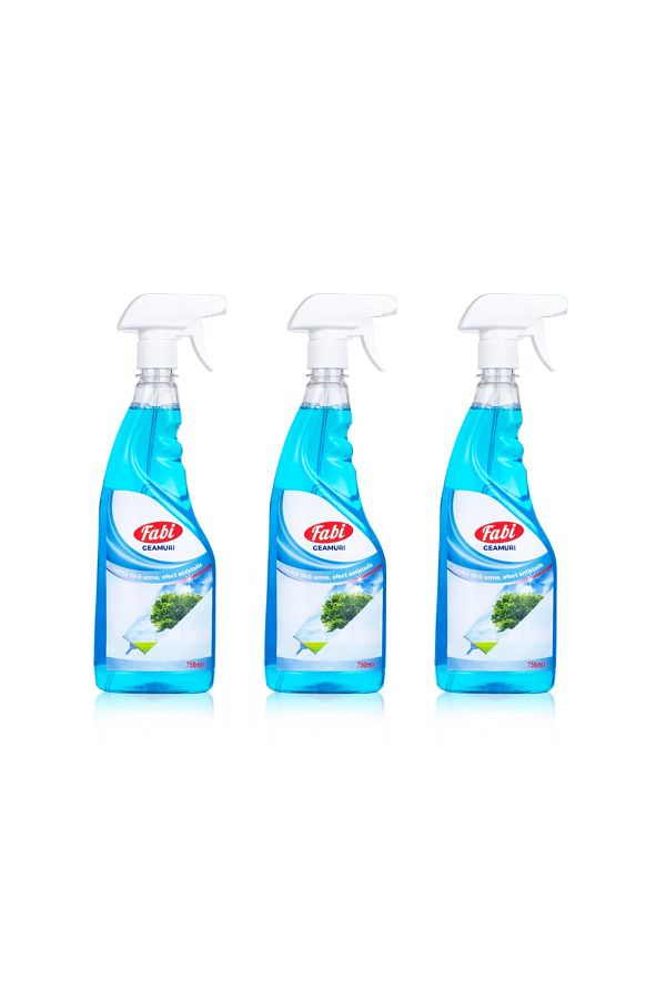 FABI-Pack of 3 x Window solution with sprayer, Fabi, 750ml 1
