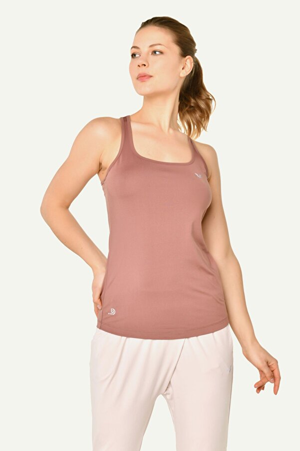 bilcee-Colorful Women's Athlete T-Shirt - Earth, Wide Collar, Zero Sleeve, Long Back 8721 1