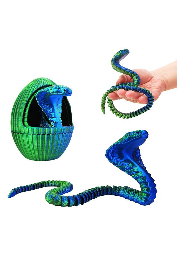 KASTWAVE-3D Printed Snake Eggs, 3D Crystal Snake with 3D Printed Snake Inside, Printed Fidget Animals 1