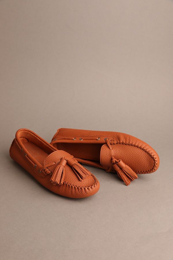 Gondol-Women's Genuine Leather Classic Loafer Tan 37 Ttx.710 1