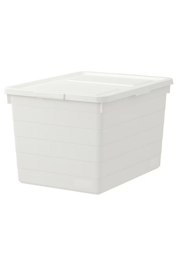 IKEA-SOCKERBIT Box with Lid, White, 38x51x30 cm – Stackable & Durable Storage Solution 1