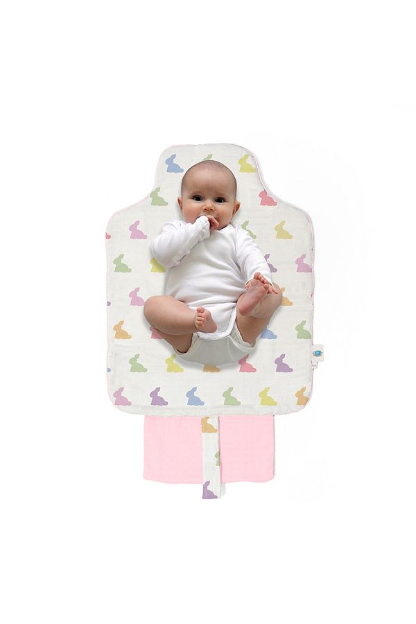 DEUX LAPINS-Rainbow Lapin Pink Polyester Practical Changing Mat 1