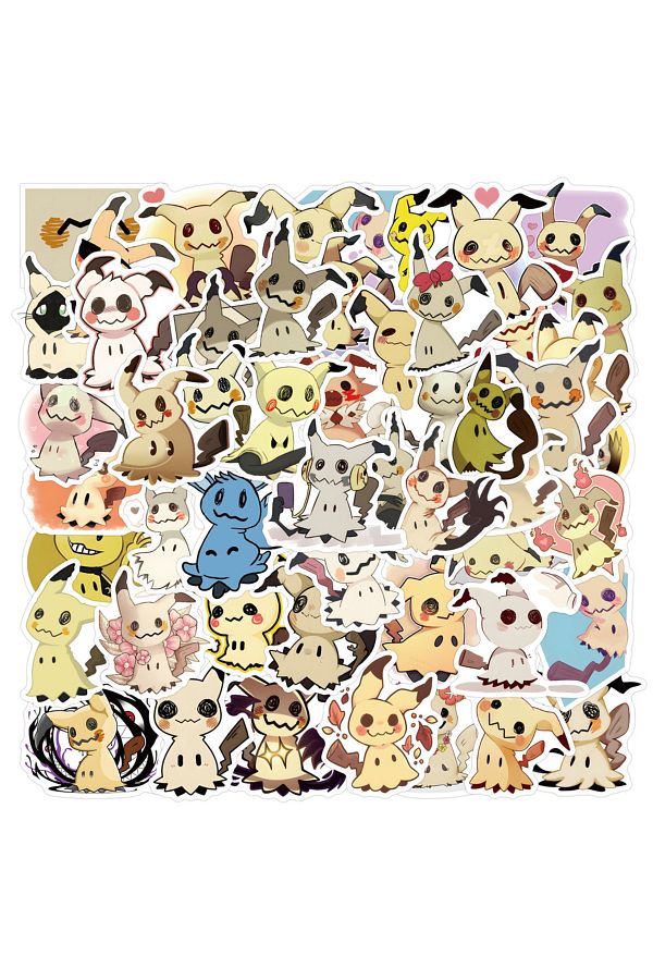 Choice-55PCS 55PCS Pokemon Mimikyu stickers as Eevee Family DIY Decoration Mobile Phone Notebook Guitar Han 1