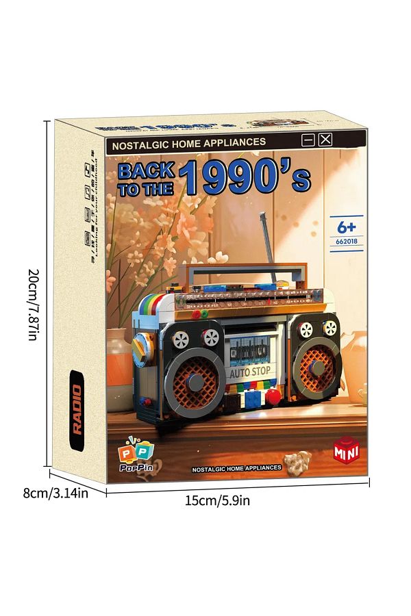 AMAZINGBLOKS-With Box 554PCS Color Radio Model Building Blocks Retro Small Home Appliances Assembly Bricks DIY To 1