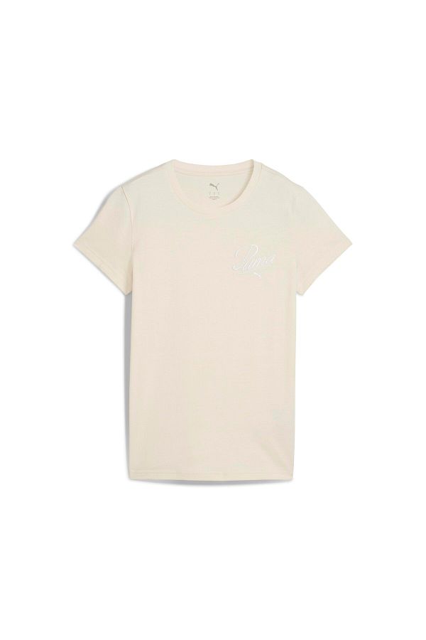Puma-Essentials Script γυναικεία κρεμ μπλουζάκι ( 684982 -87) 1