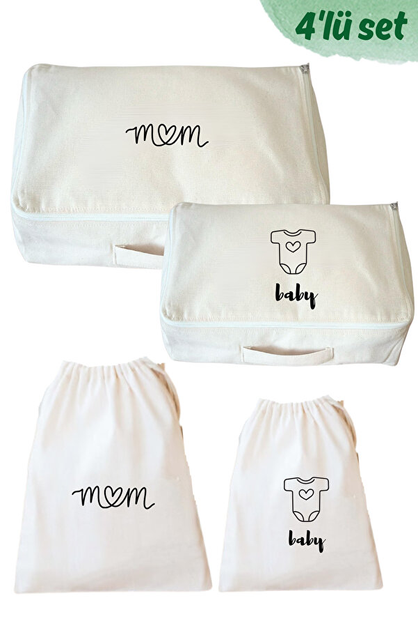 Mama Yoyo Baby Kids 4lü Anne Bebek Doğum Hastane Düzenleme Bavul Valiz Çantası Hastane Çıkışı Içi Düzenleyici