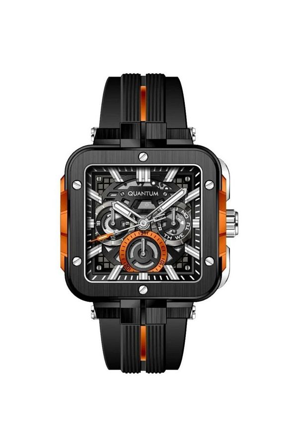 Quantum-QUANTUM PWG1102.651 Men Multi Function Display Watch & Silicone Strap Black 1