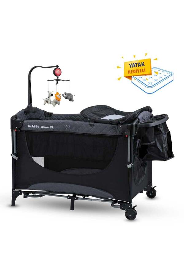 Kraft Denver PR Anne Yanı Oyun Parkı  63x105 cm Koyu Gri