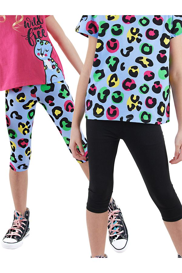 Denokids-Schwarze Leoparden-2-teilige Strumpfhose für Mädchen 1