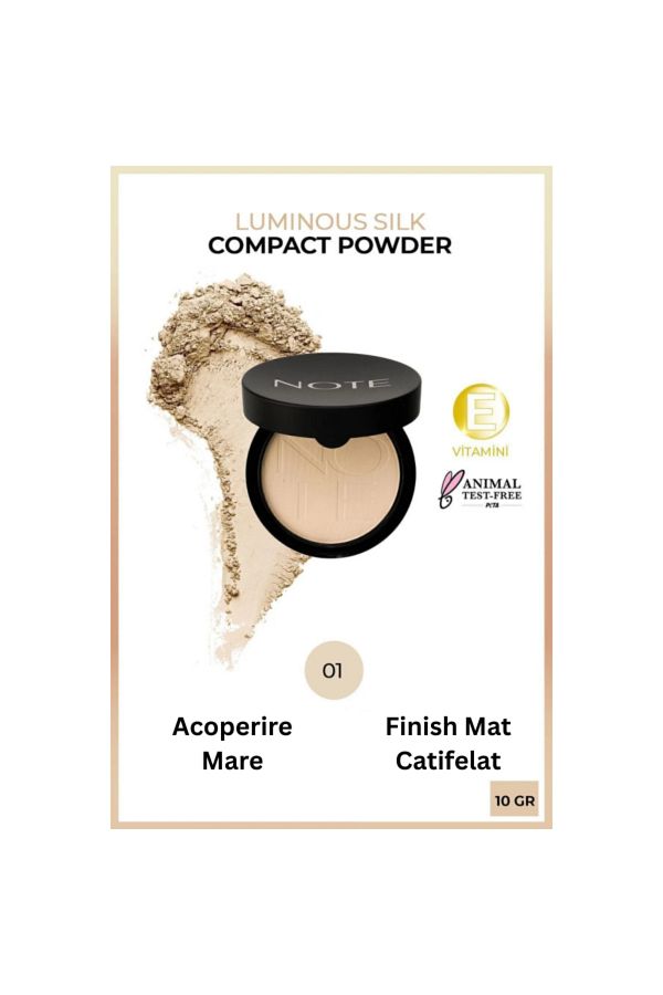 NOTE-Pudră Compactă cu Finish Mat - 01 Beige 1