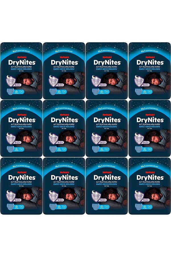 DryNites Emici Gece Külodu/külot Bez Erkek 13 Yaş (48-60KG) X Large 108 Adet (12PK*9)