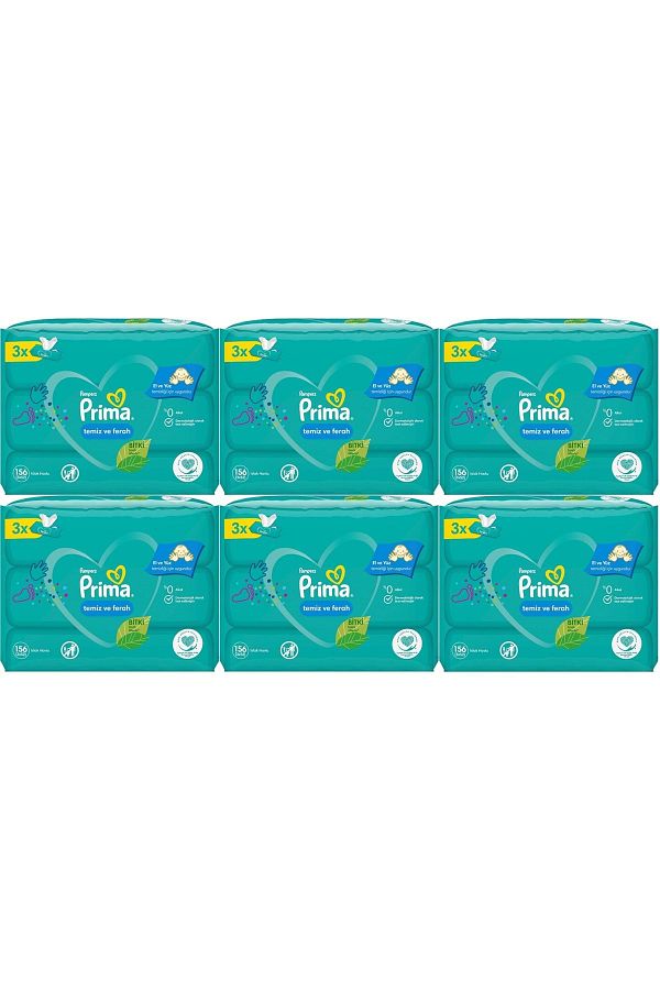 Prima-Clean and Fresh Wet Towel Wipes - Set of 18 (6Pk*3) - 936 Sheets 1