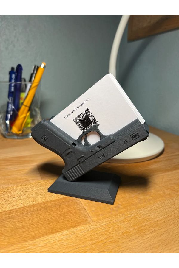 three3dprints-Glock Design Business Card Holder Table Top Black 1