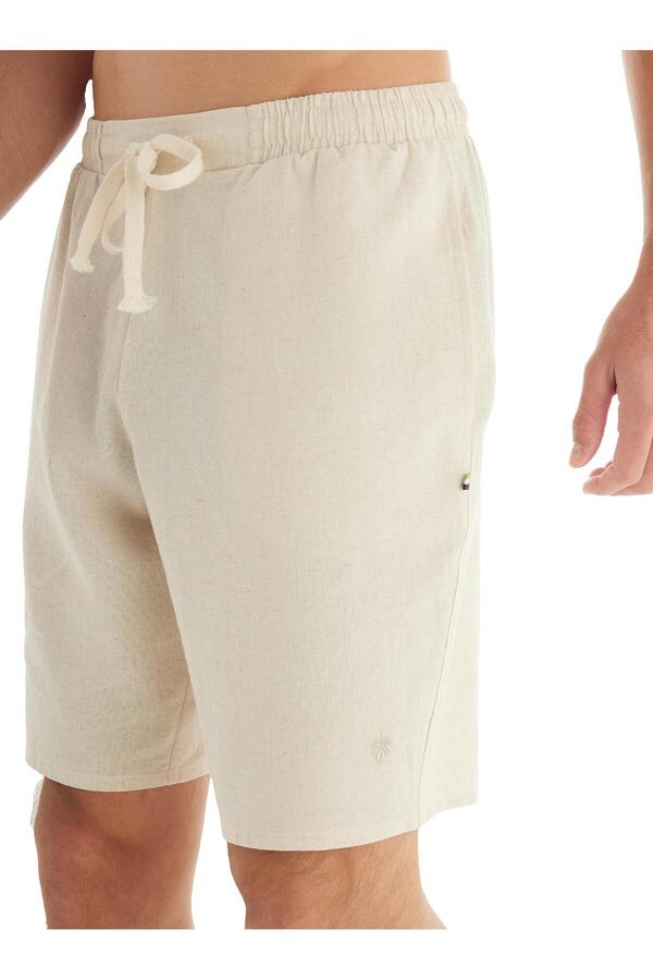 Blackspade-Men's Premium Linen Beige Shorts C9T3N7O04 1