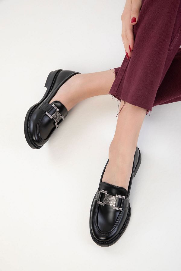 SOHO-Black Women's Loafer Shoes 20454 1