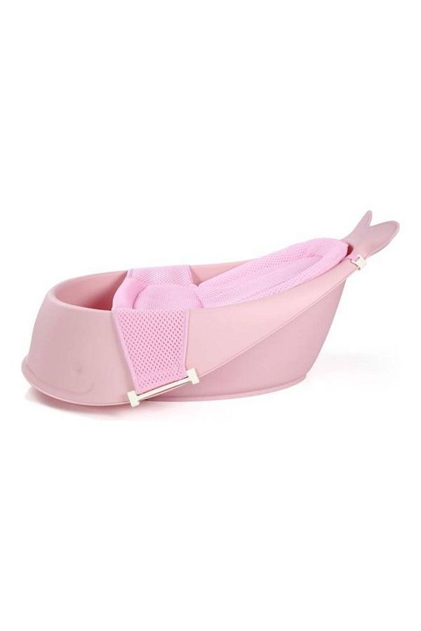 Yelajoy-Baby Bath Tub with Support NetAntiskid Hammock,Hollow Out Mesh &Buckle Design,Adjustable,Pink 1