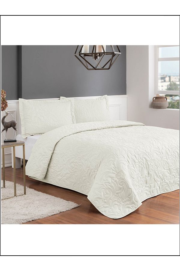 Taç-Bedspread Set Gala Ecru Double 1