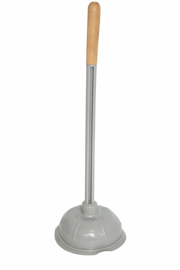 Generic-Drain plunger for unclogging drains and sinks with wooden handle 1