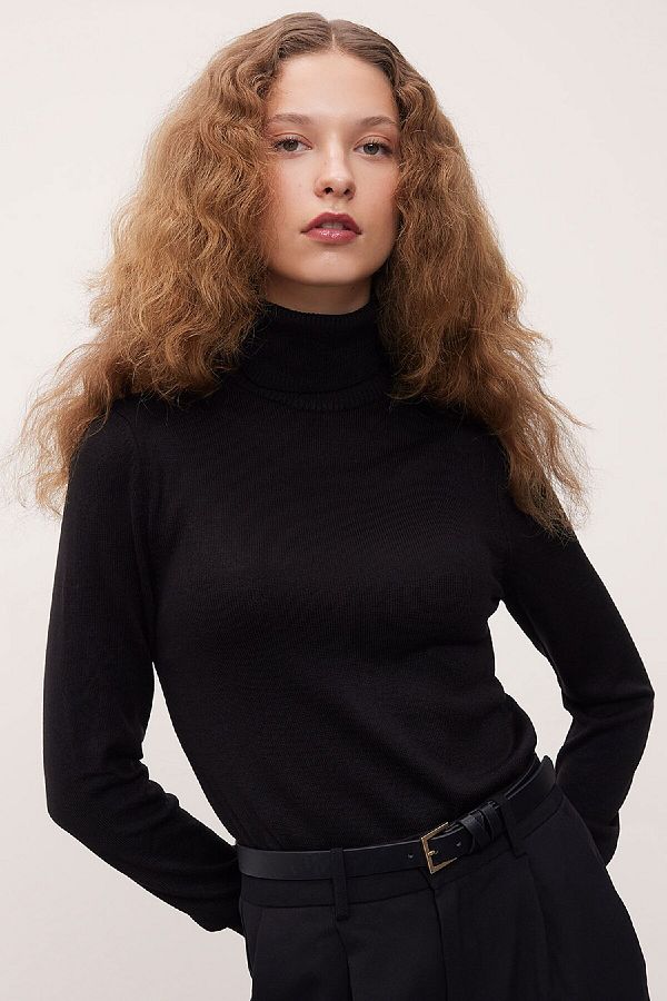DeFacto-Regular Fit Soft Textured Turtleneck Basic Plain Strickpullover H1651az24wn 1