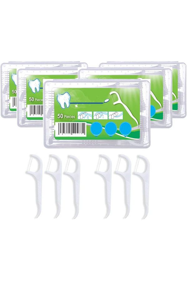COOYA-250PCS Toothpick, Dental Floss with Portable Cases, Teeth Cleaning, No-Stretch, Smooth and Thin 1